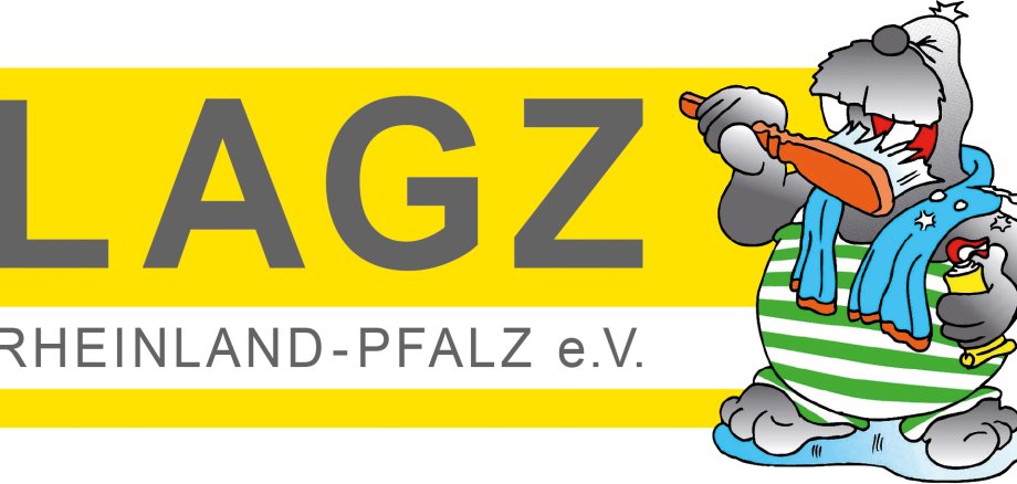 Logo LAGZ Landesarbeitsgemeinschaft Jugendzahnpflege Rheinland-Pfalz e.V. mit Max Schrubbel